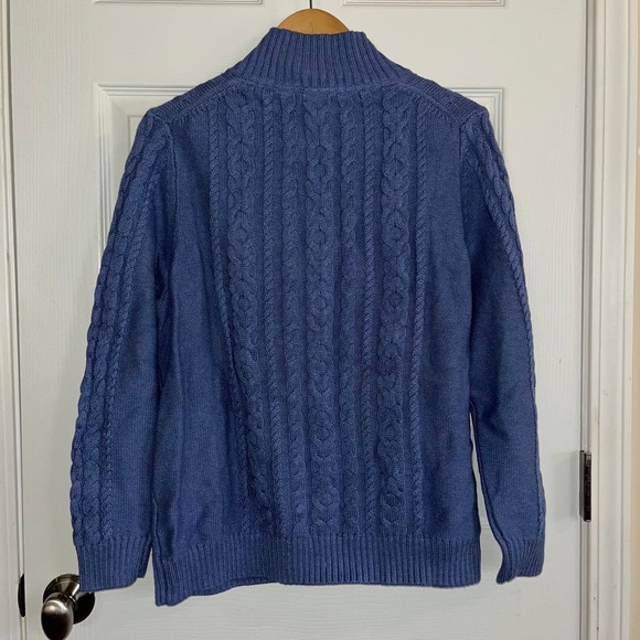 L. L. Bean Double L Cable Sweater, Zip Cardigan - Picture 2 of 10